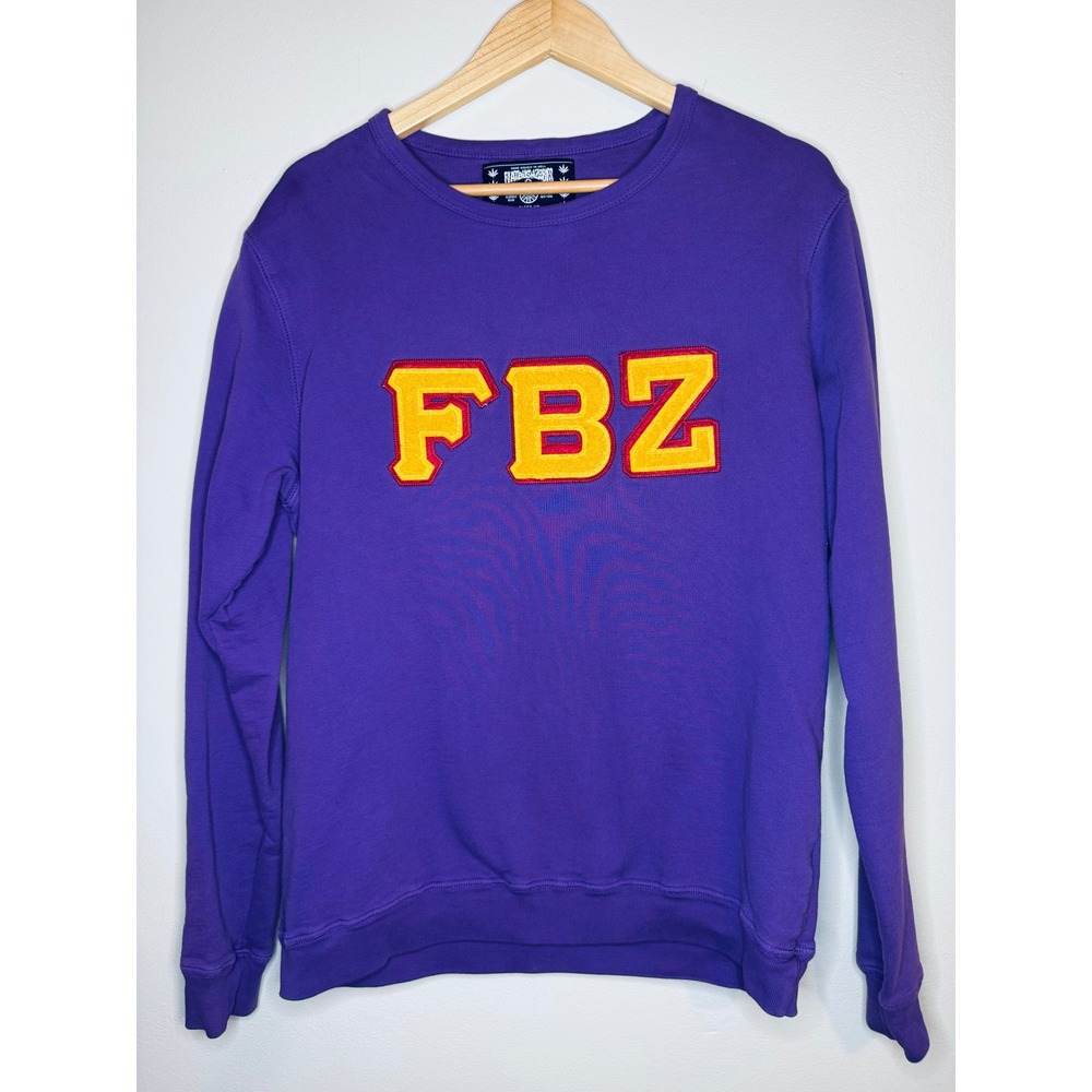 Flatbush Zombies FBZ Purple Crewneck Sweatshirt Rose‎ Back Graphic Mens Medium
